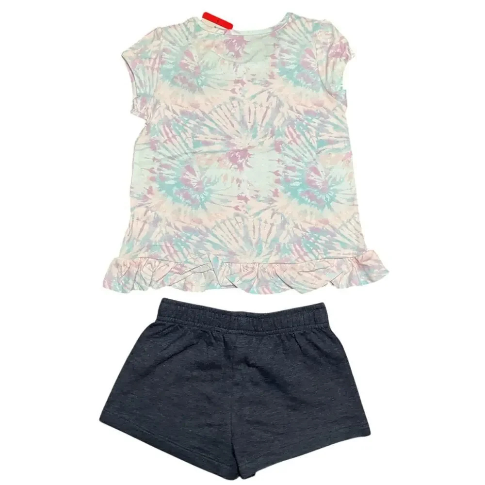 Lucky Brand Girl’s Shirt Blue Short Tye Dye Set 2 Piece Set Size 6 NWT!